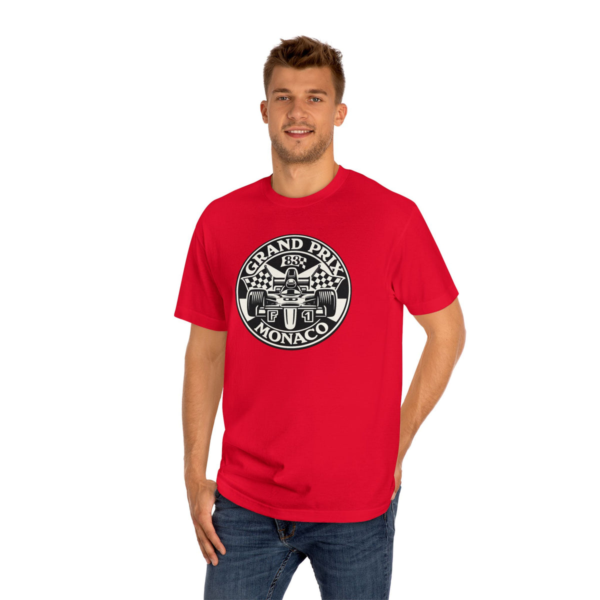 Monaco Grand Prix Racing Tee, Vintage F1 logo 1980s