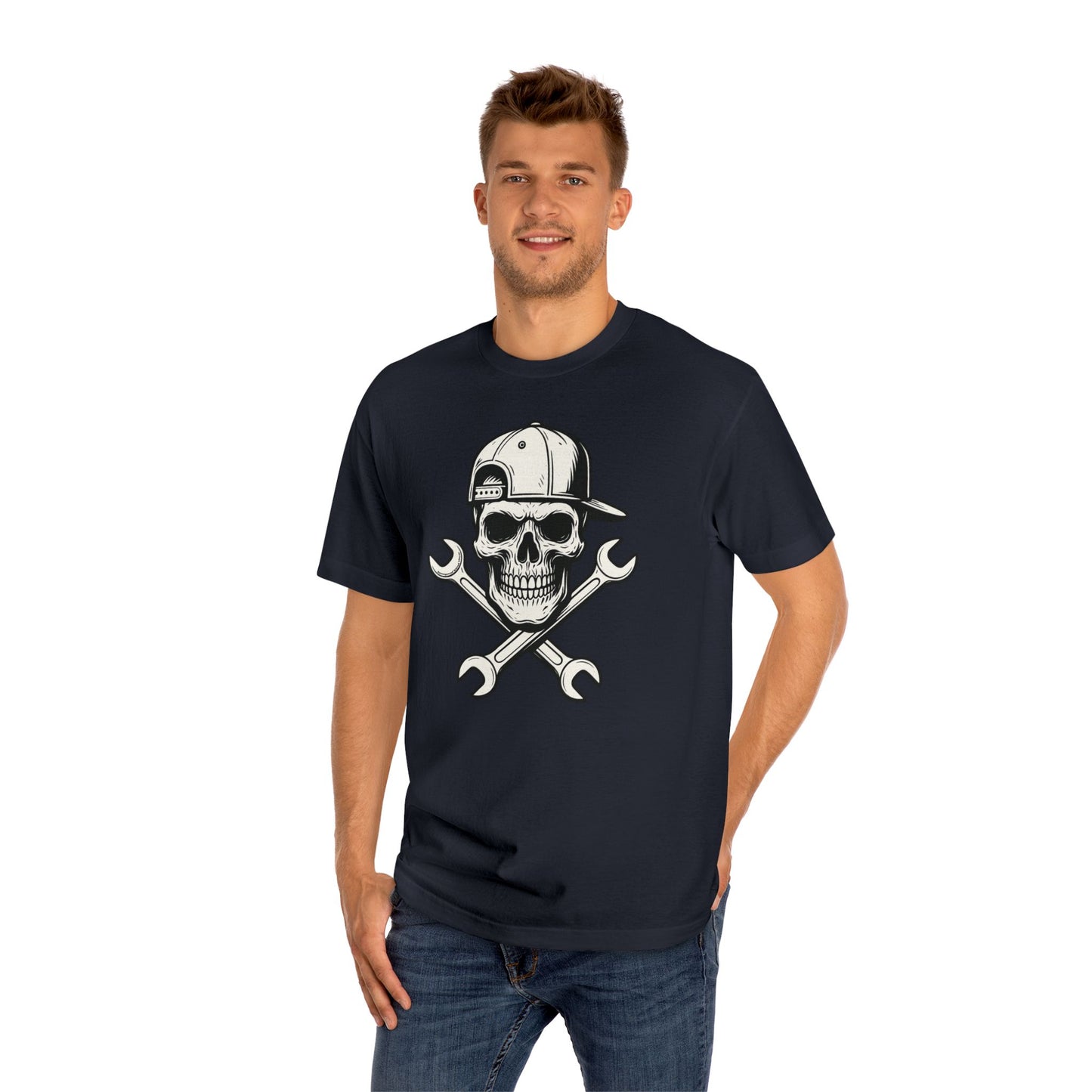 Skull Crossed Wrench Tee, Car Guy T-Shirt, Gift for Him, bonspeed Street Wear
