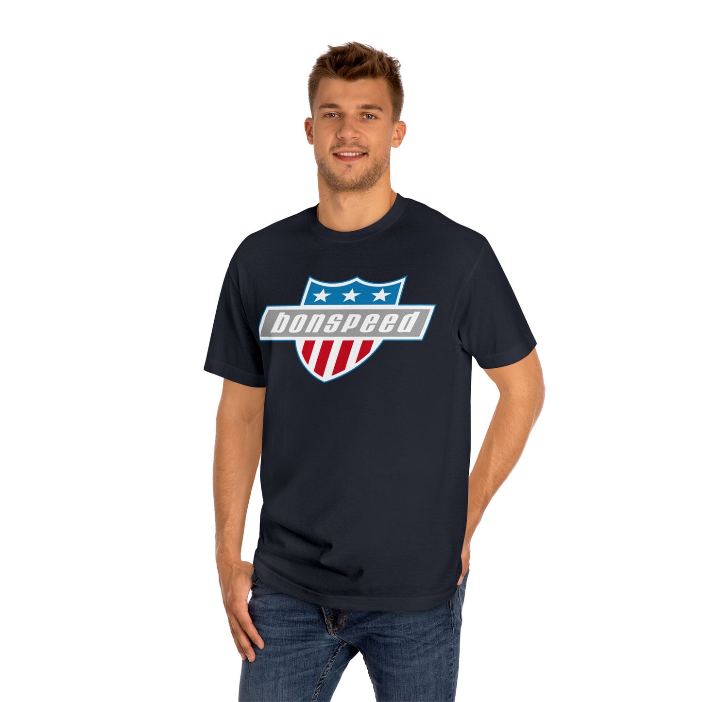 bonspeed American Shield Graphic Tee, Muscle Car Style, Performance T-Shirt