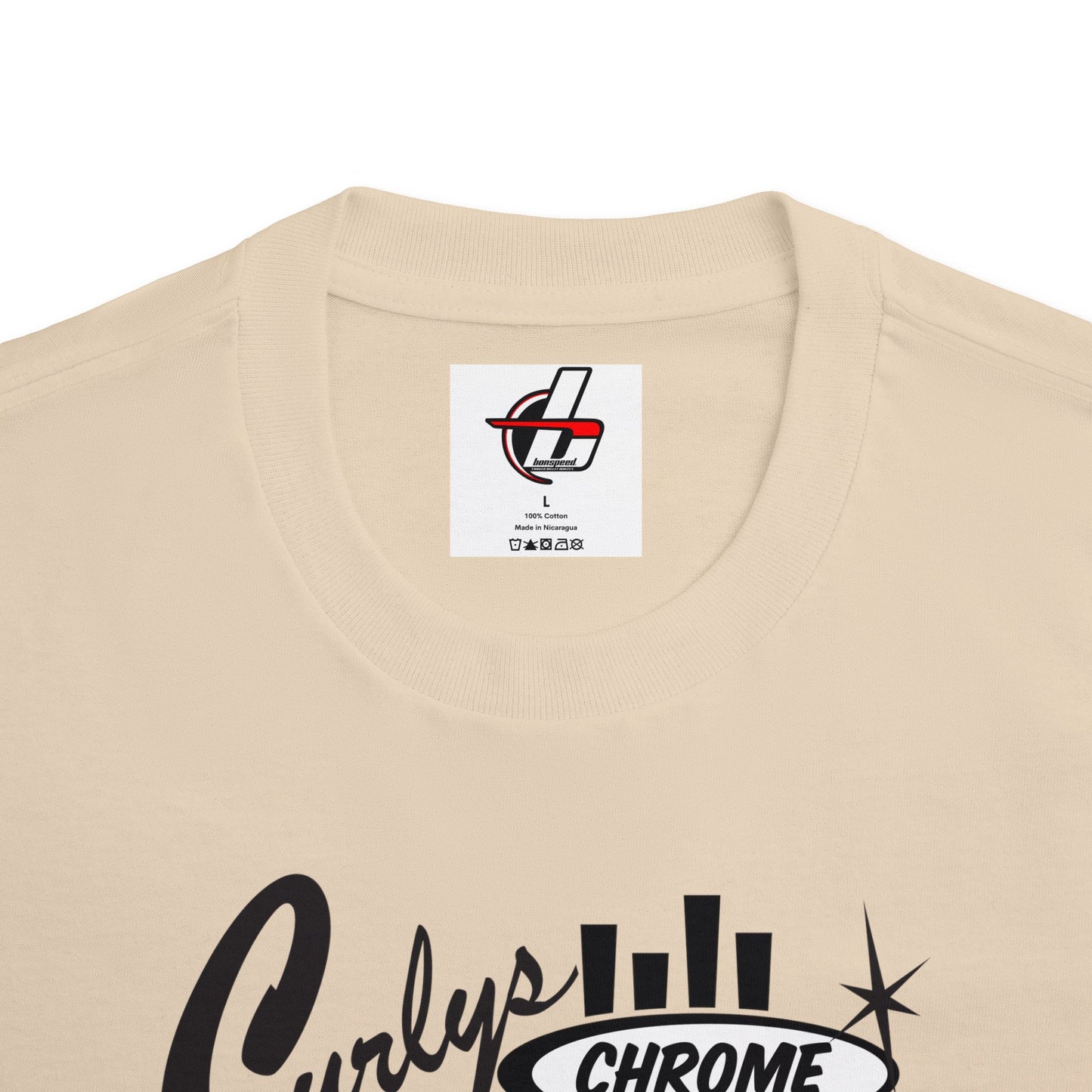 Curlys Chrome Shop Vintage bonspeed t-shirt, Chopped Mercury, Hot Rod, Kustom Style