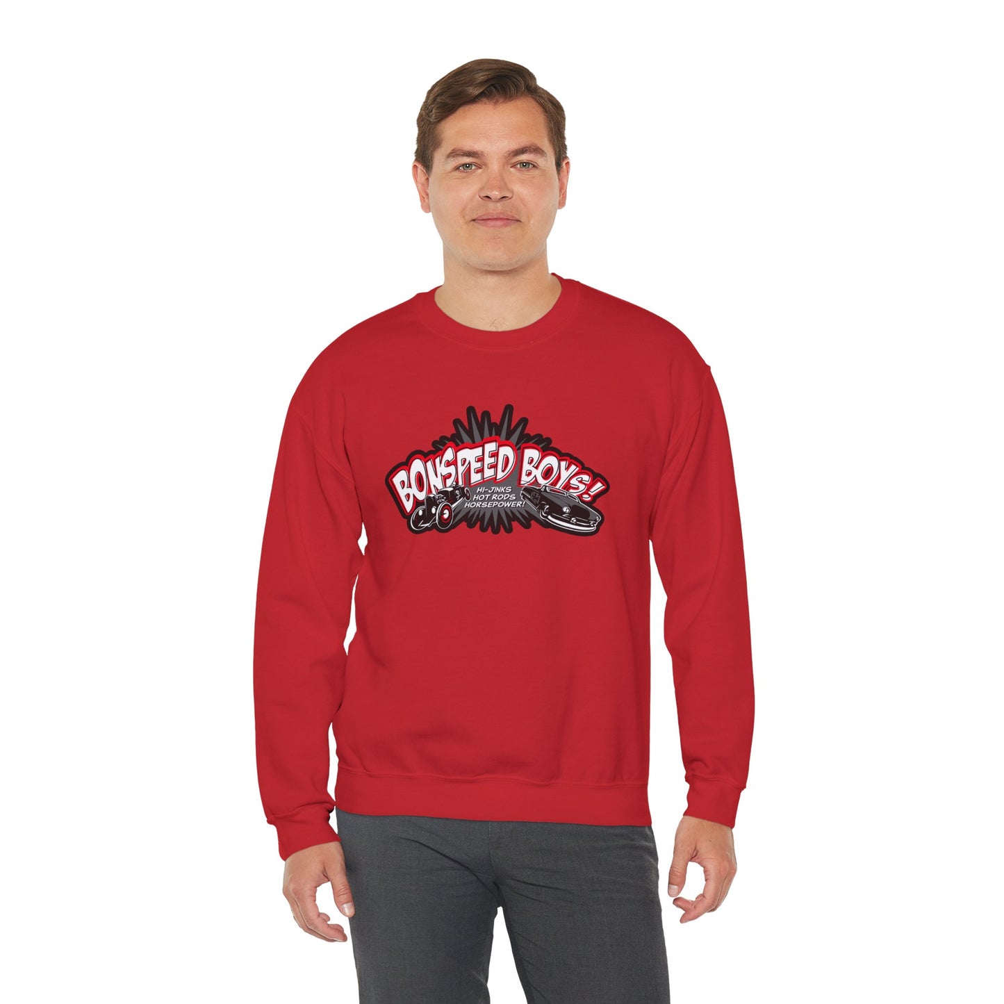 bonspeed Boys Crewneck Sweatshirt, Life The Lifestyle of Hot Rods and Hi Jinx