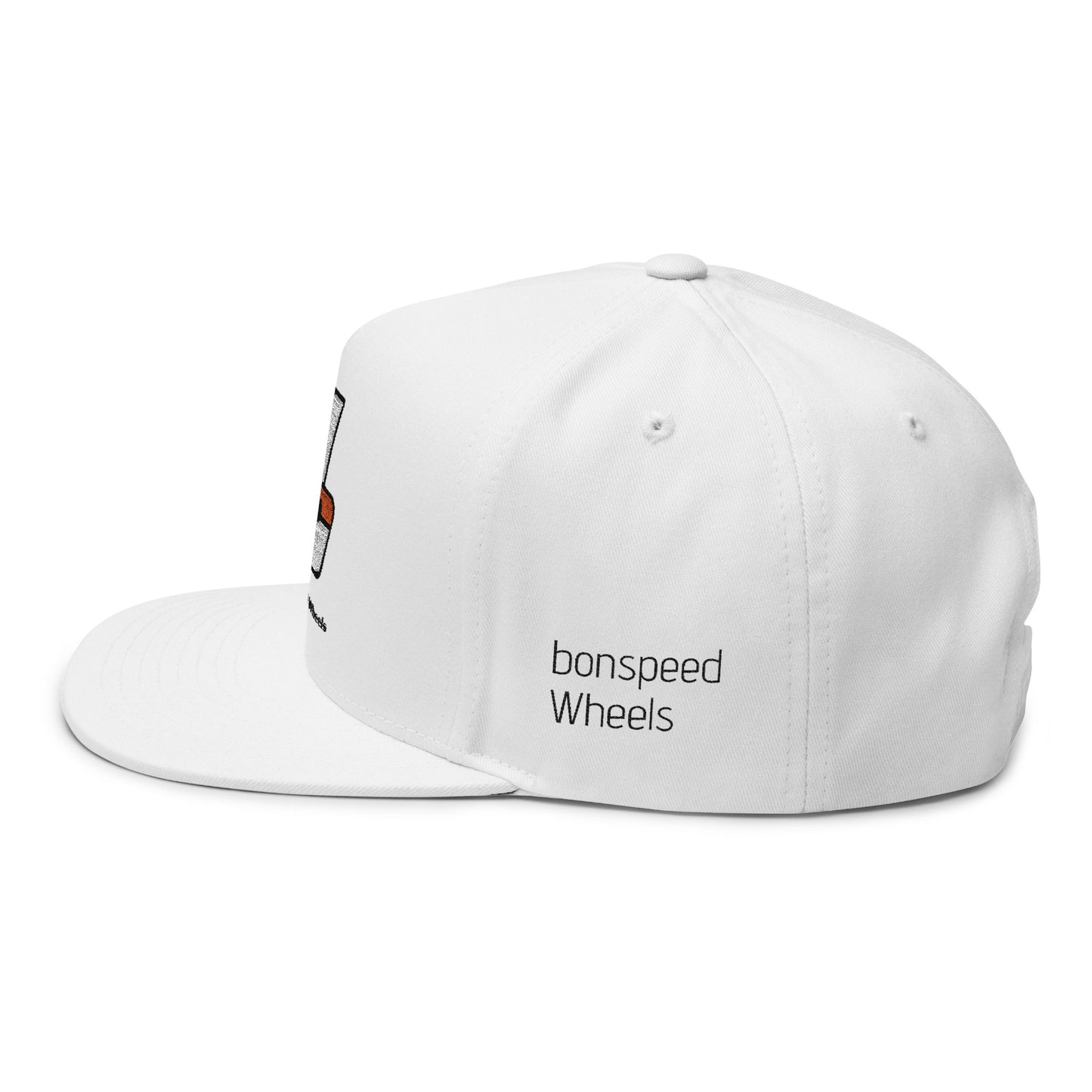 bonspeed Wheels Flat Bill Cap, Embroidered Design, Customizable Headwear, billet