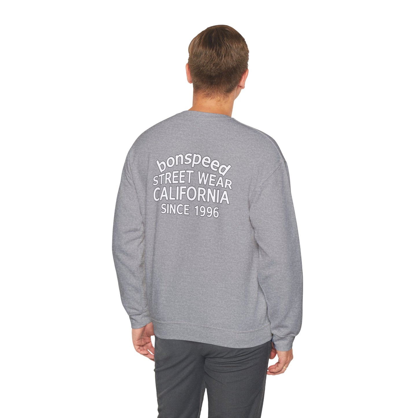 bonspeed Street Wear California Logo Crewneck Sweatshirt, The classic Old School Logo Design and Flying Spark Plug