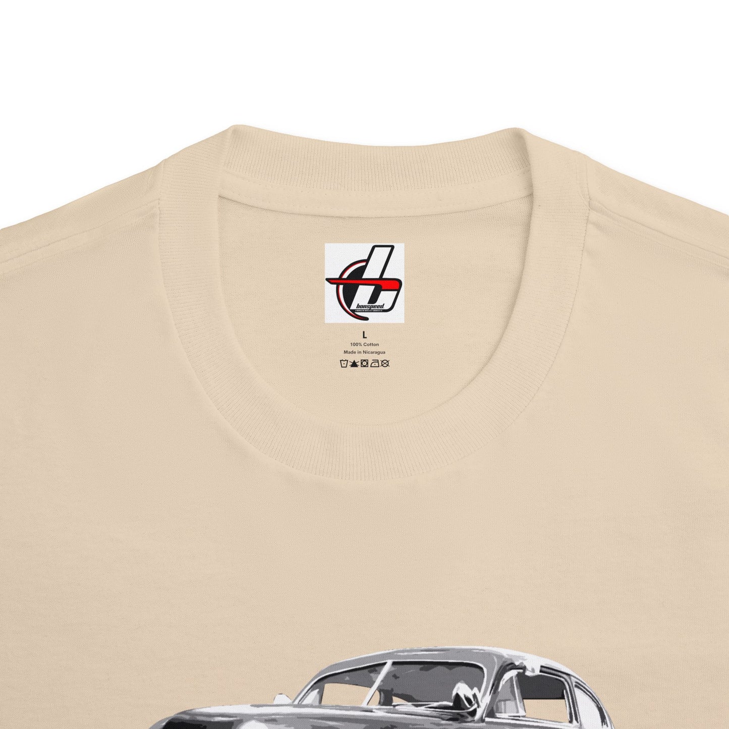 Chopped Merc T, Vintage Kustom Car Shirt, bonspeed Original, Black, Sand & White