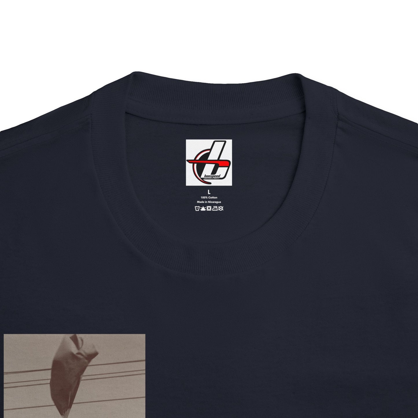 Vintage Racing Flag Man Unisex Classic Tee, Cool Design Right Chest, bonspeed