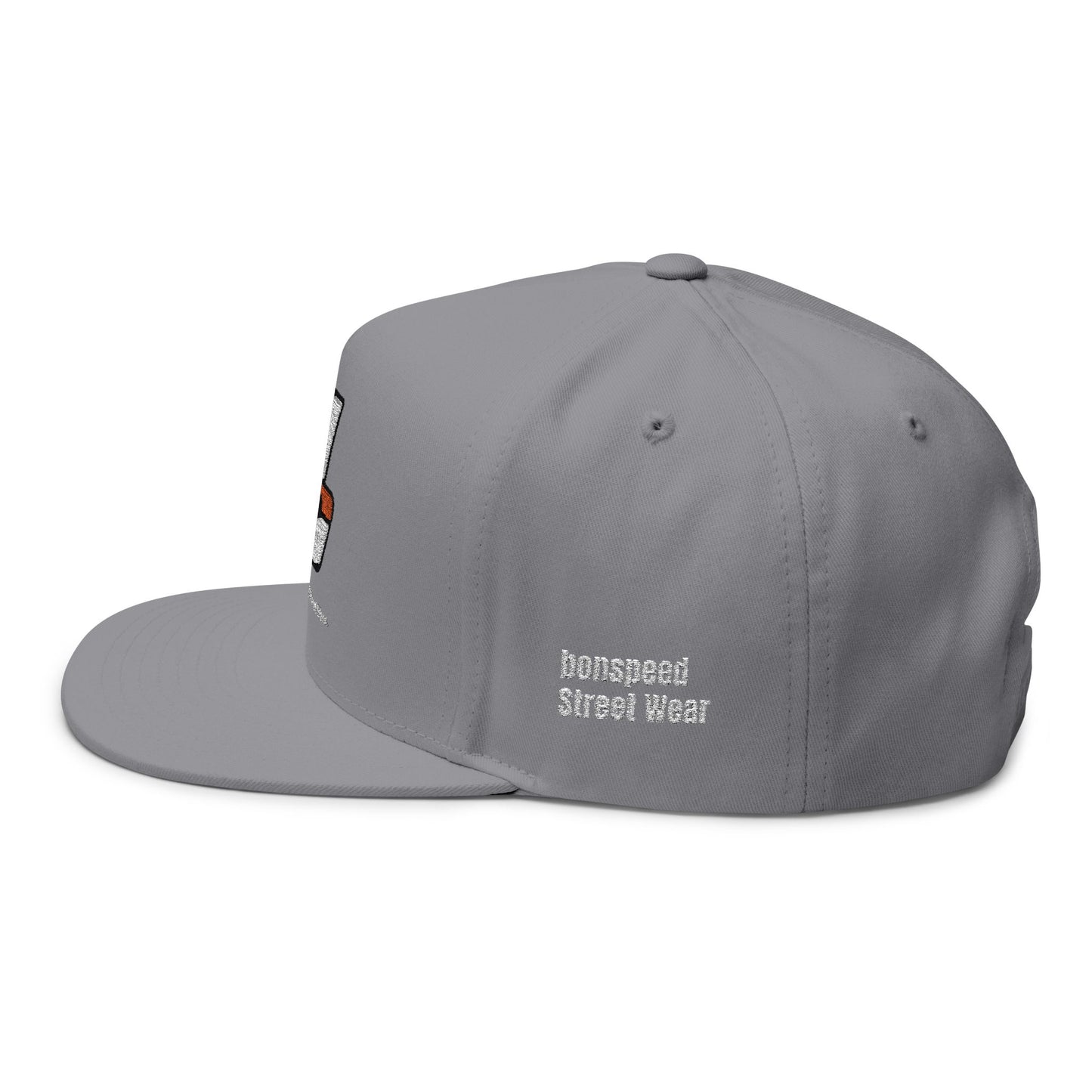 bonspeed Street Wear Flat Bill Cap with Embroidery - Your Perfect Hat, Car Shows, and Gifts, Adjustable Hat