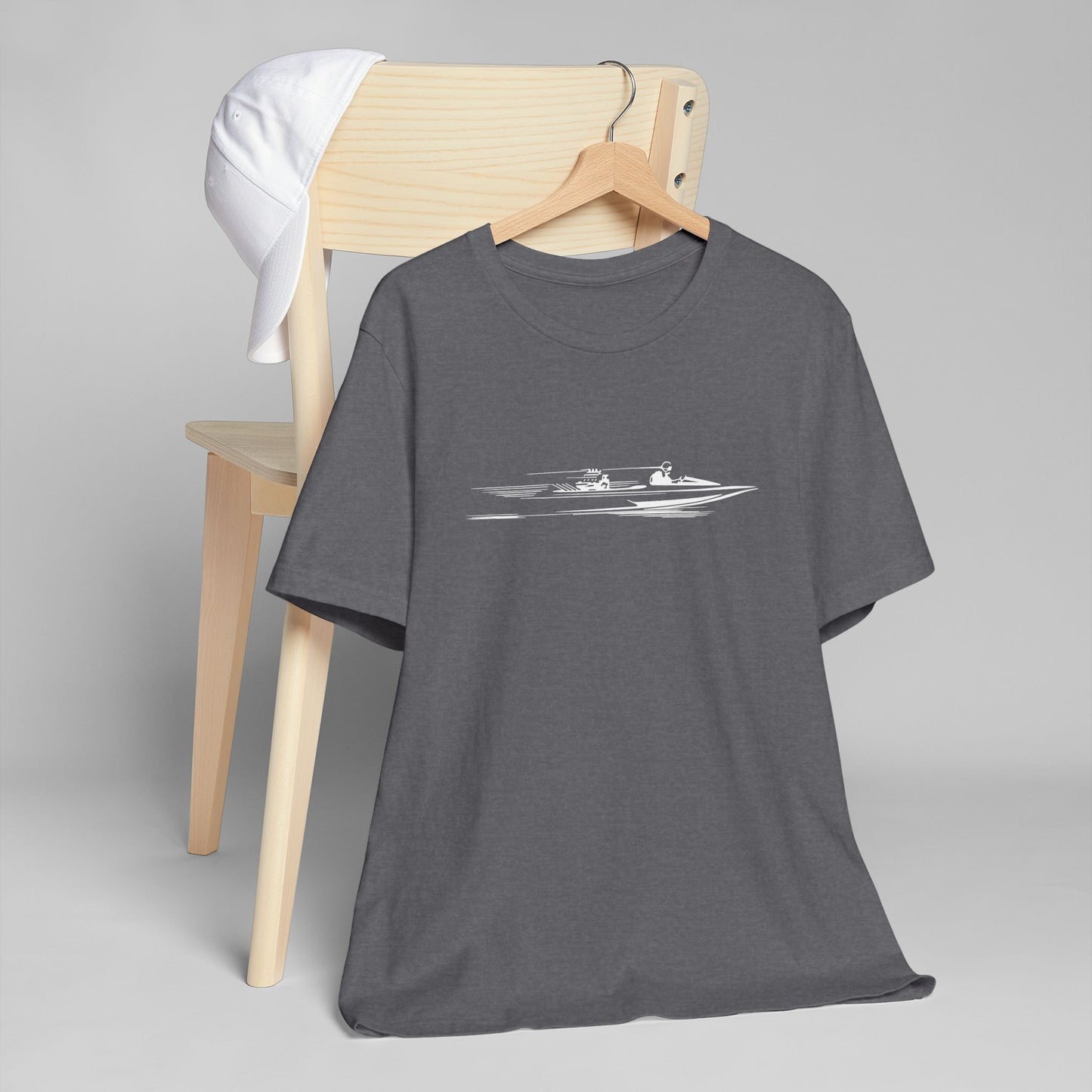 Water ICON Women's T-Shirt with Minimalist Boat Design, Perfect for Casual Outings, Gifts, or Adventures, bonspeed Street Wear