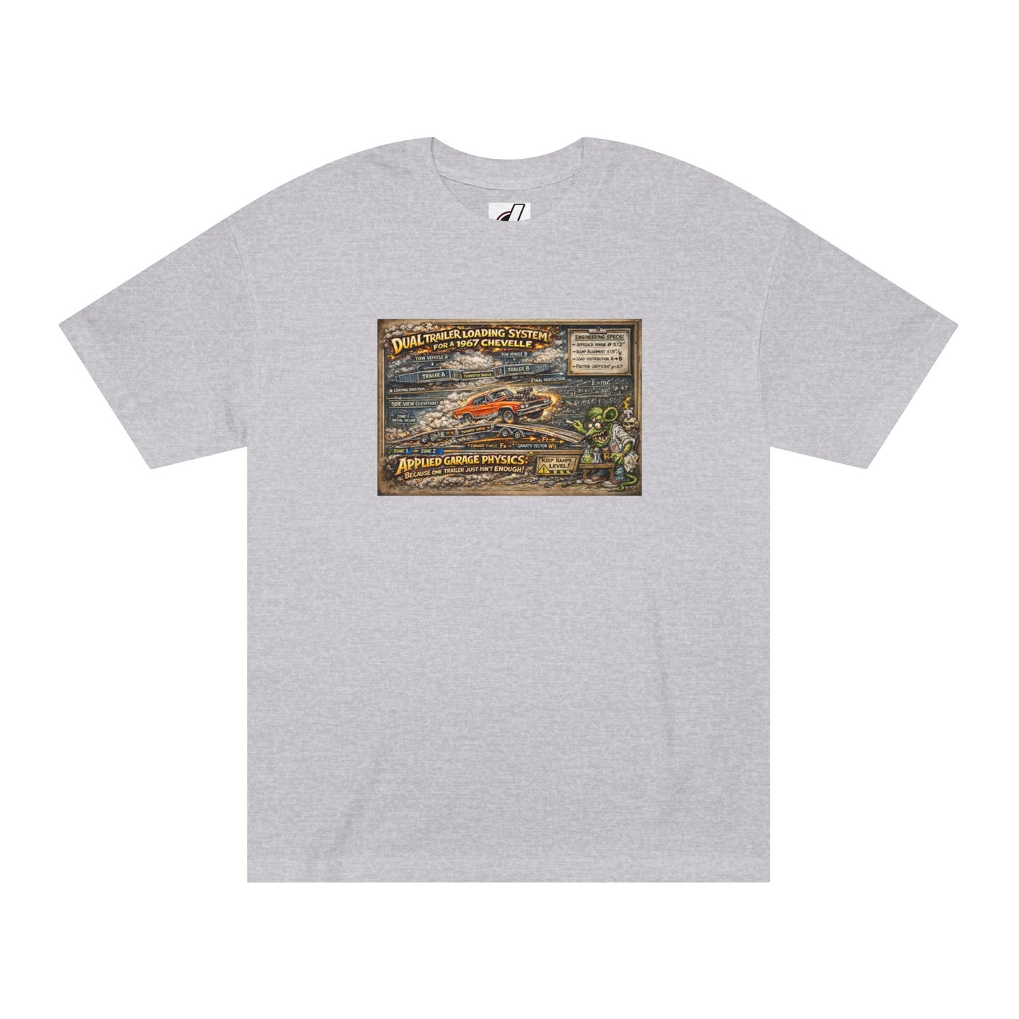 Dual Car Trailer Loading Method T-Shirt, Funny Rat Fink Style 67 Chevelle Shirt