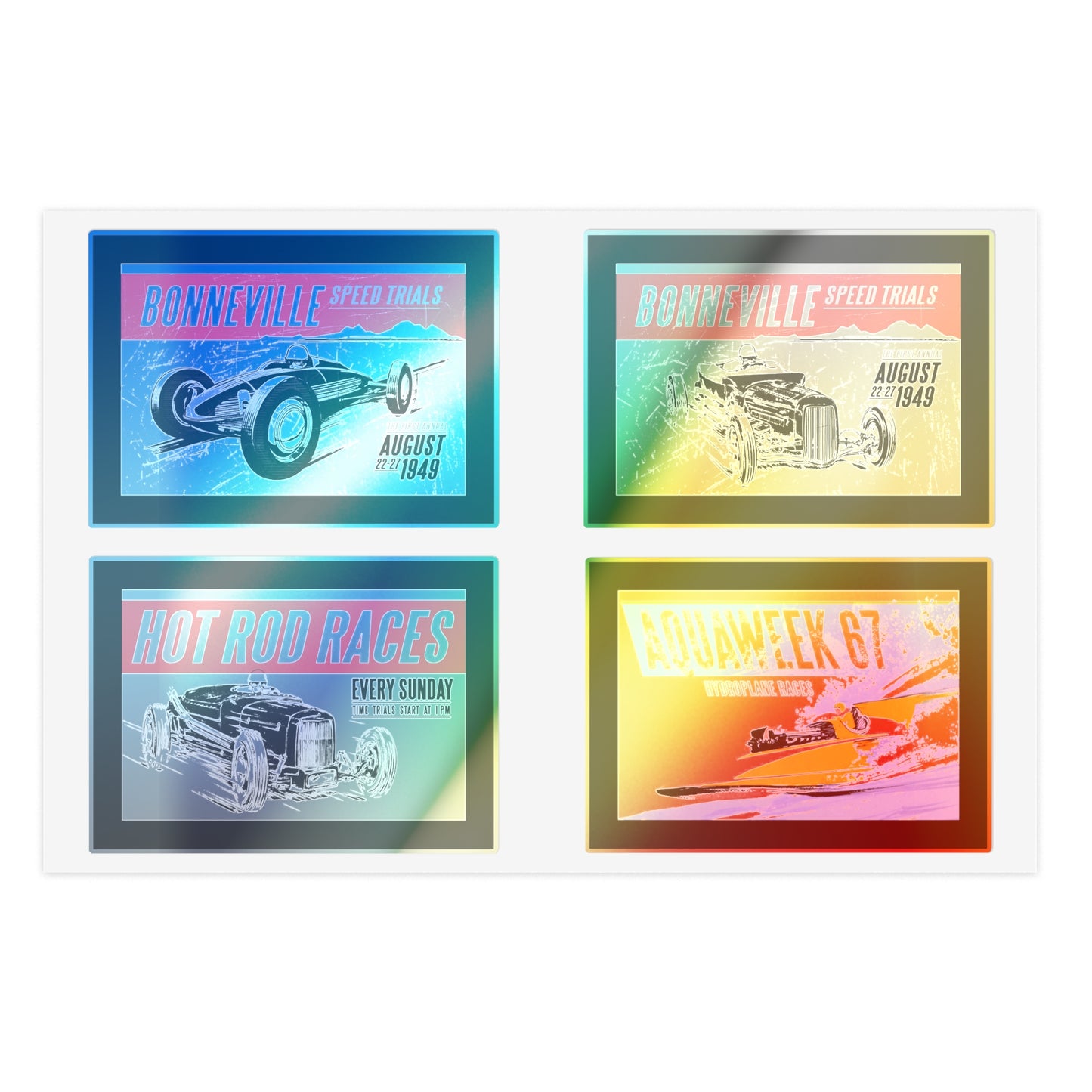 Vintage Bonneville Racing Sticker Sheets, Cool Stickers Race Lovers, Boat Race