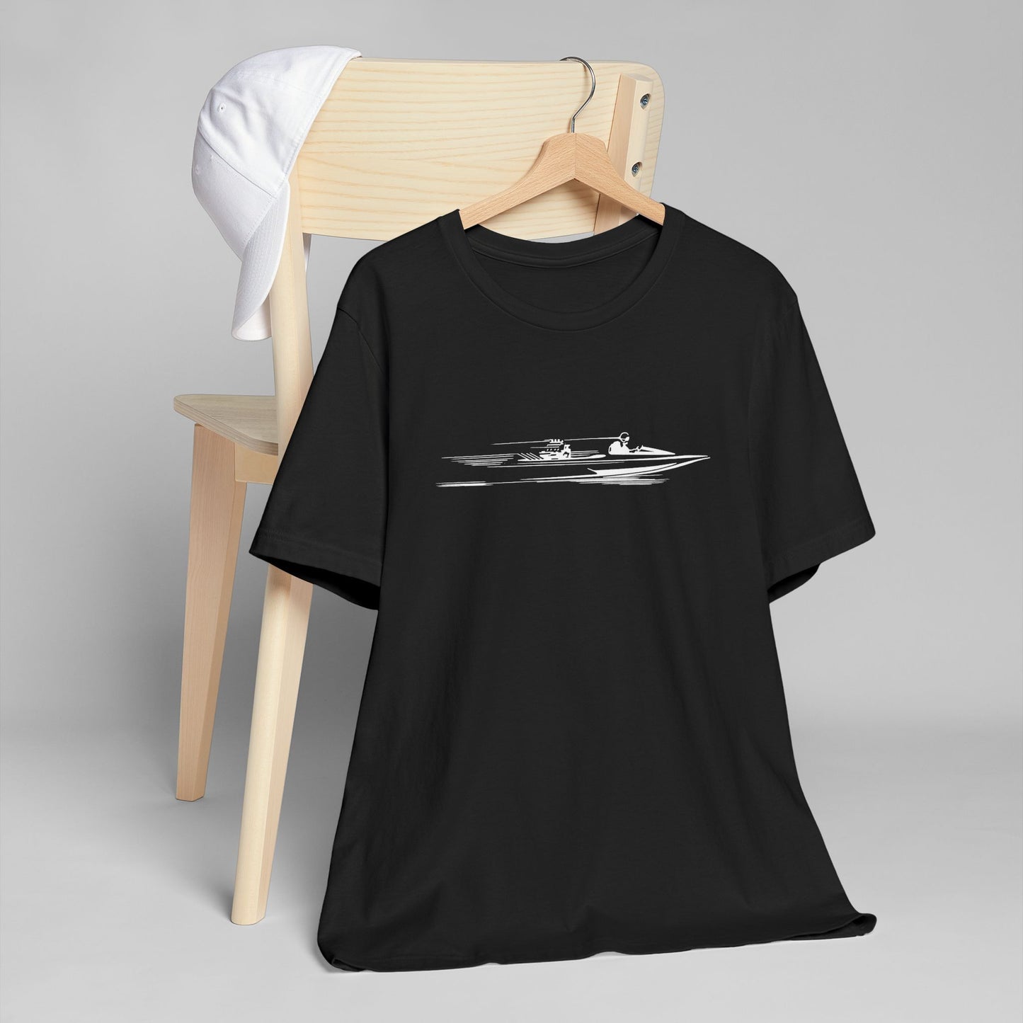 Water ICON Women's T-Shirt with Minimalist Boat Design, Perfect for Casual Outings, Gifts, or Adventures, bonspeed Street Wear