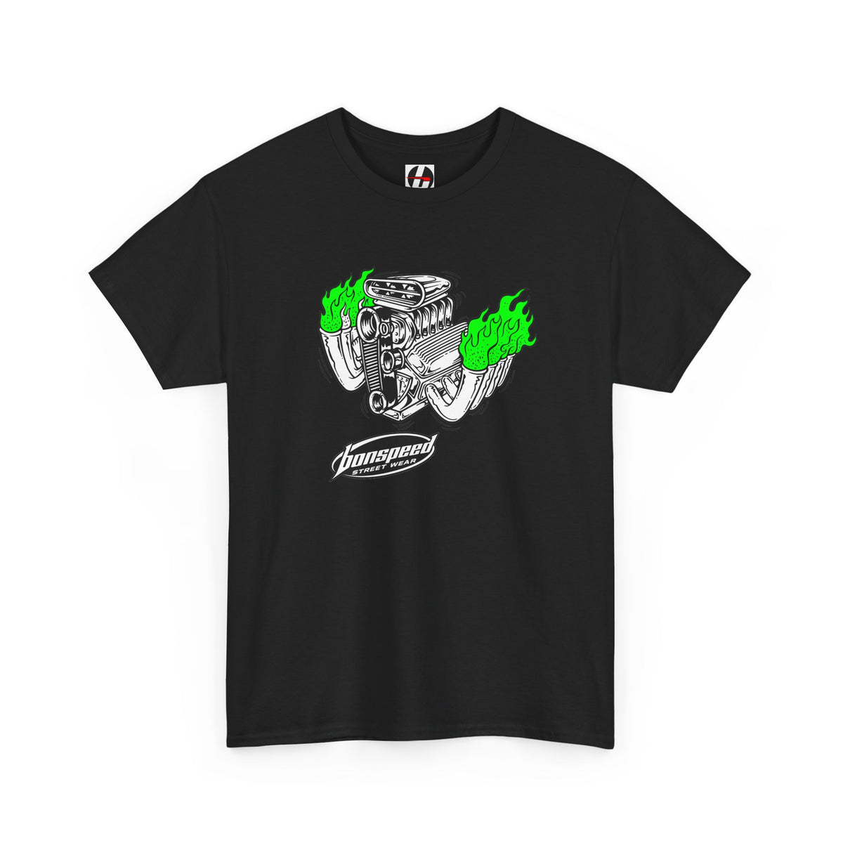 Fink Flame Logo Tee — Green Flame Hotrod Graphic T-Shirt