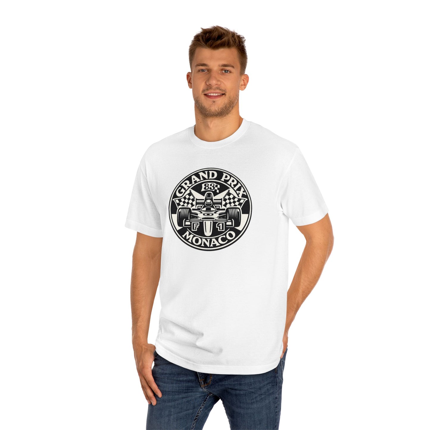 Monaco Grand Prix Racing Tee, Vintage F1 logo 1980s