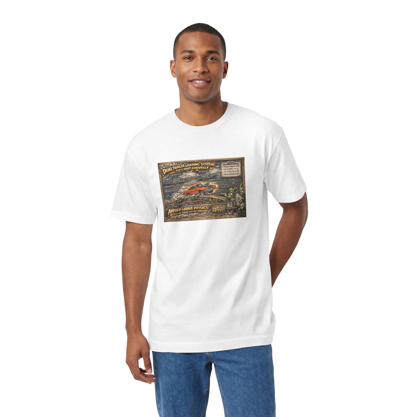 Dual Car Trailer Loading Method T-Shirt, Funny Rat Fink Style 67 Chevelle Shirt