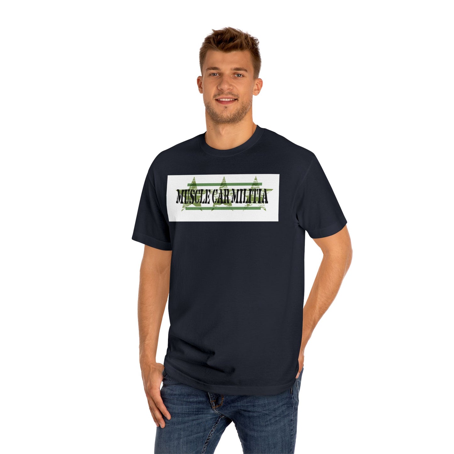 Muscle Car Militia Tee, Graphic Unisex T-Shirt for Muscle Car Lovers