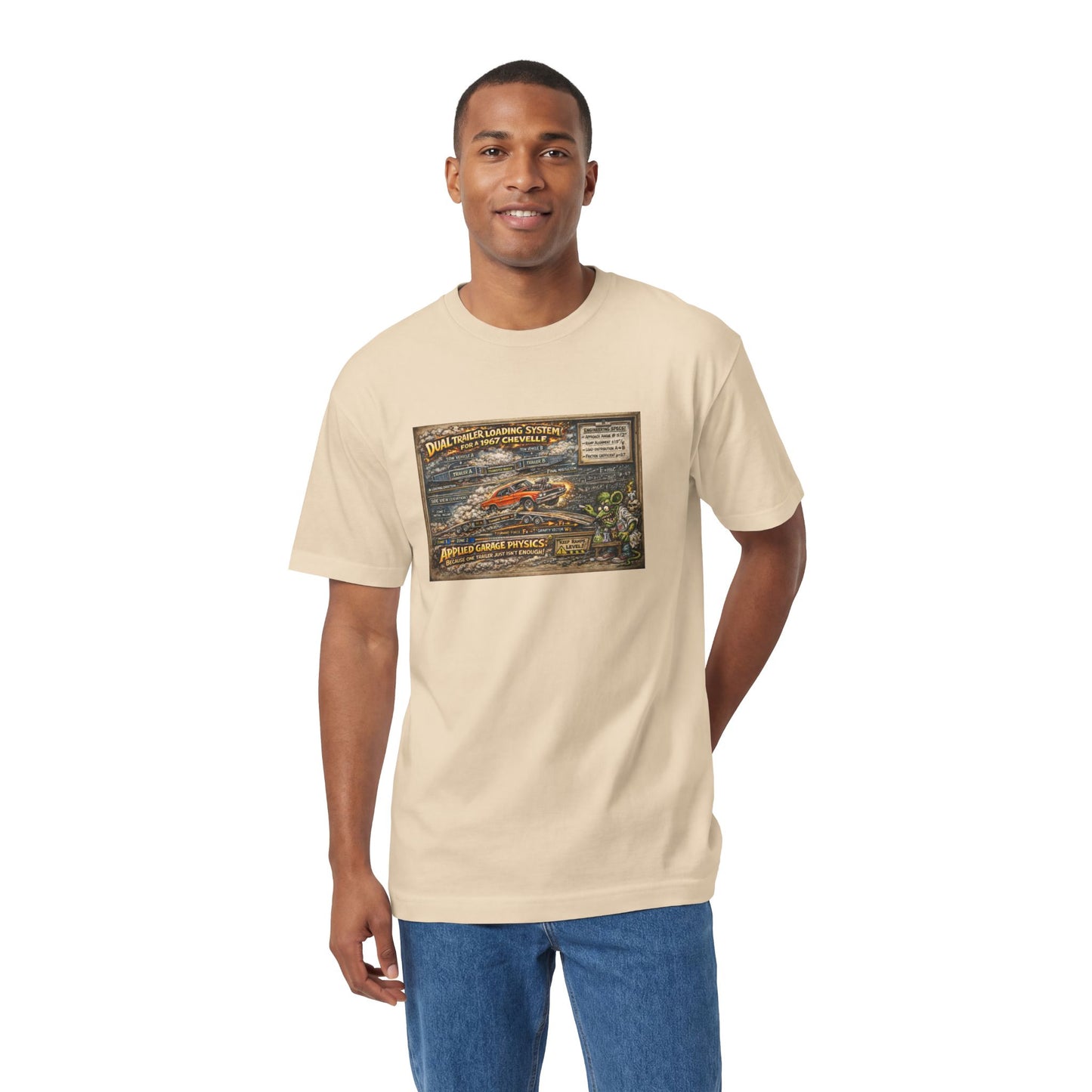 Dual Car Trailer Loading Method T-Shirt, Funny Rat Fink Style 67 Chevelle Shirt