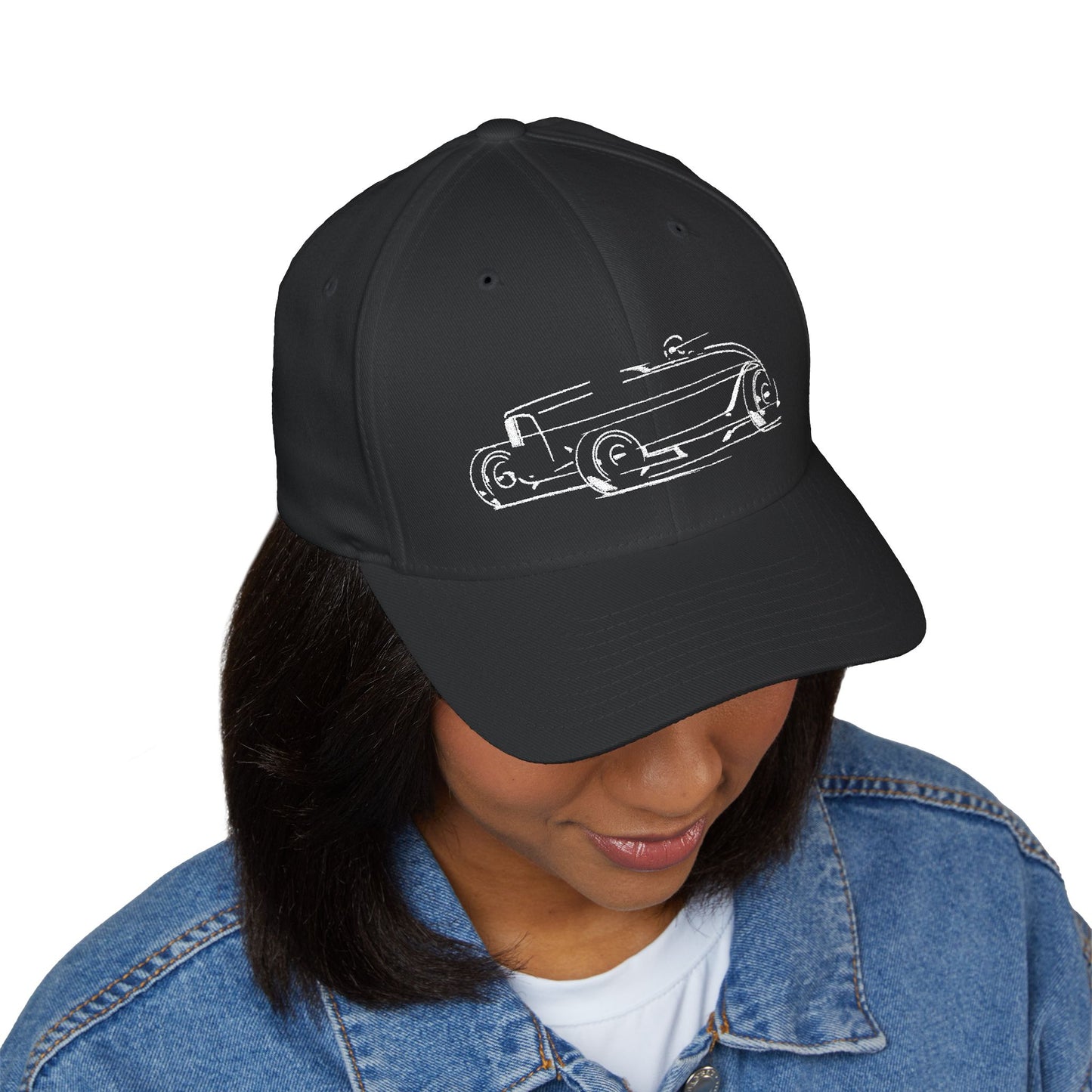 LAND Icon FlexFit Embroidered Cap, 1932 Ford Hot Rod Dry Lakes Racer Hat, bonspeed Street Wear