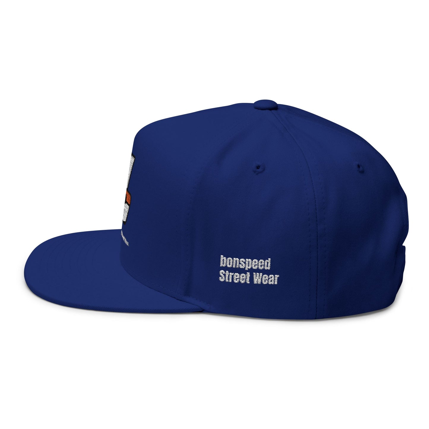 bonspeed Street Wear Flat Bill Cap with Embroidery - Your Perfect Hat, Car Shows, and Gifts, Adjustable Hat