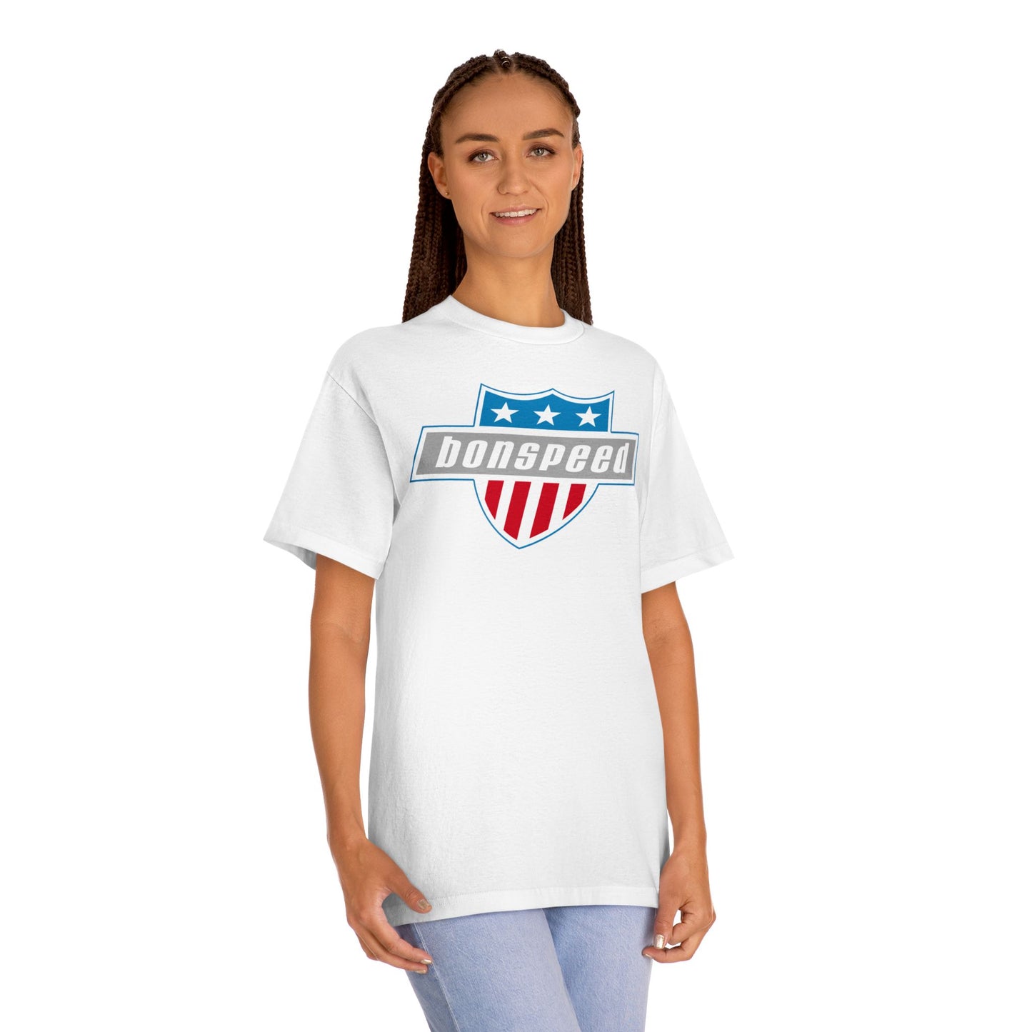 bonspeed American Shield Graphic Tee, Muscle Car Style, Performance T-Shirt