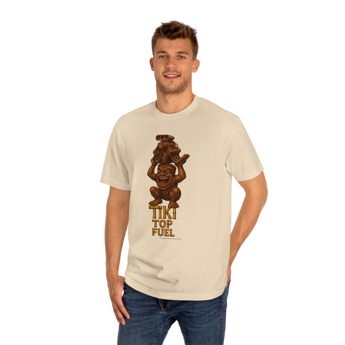 Tiki Top Fueler T-Shirt, Tiki Totem, Motor, Drag Race bonspeed Style