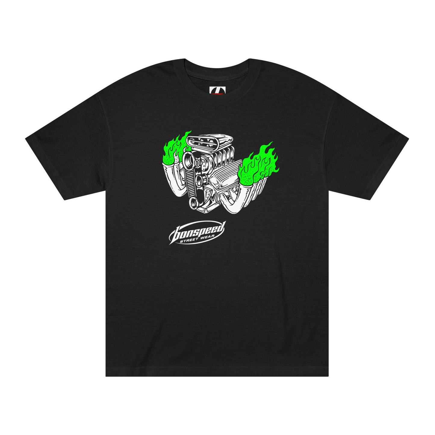 Fink Flame Logo Tee — Green Flame Hotrod Graphic T-Shirt