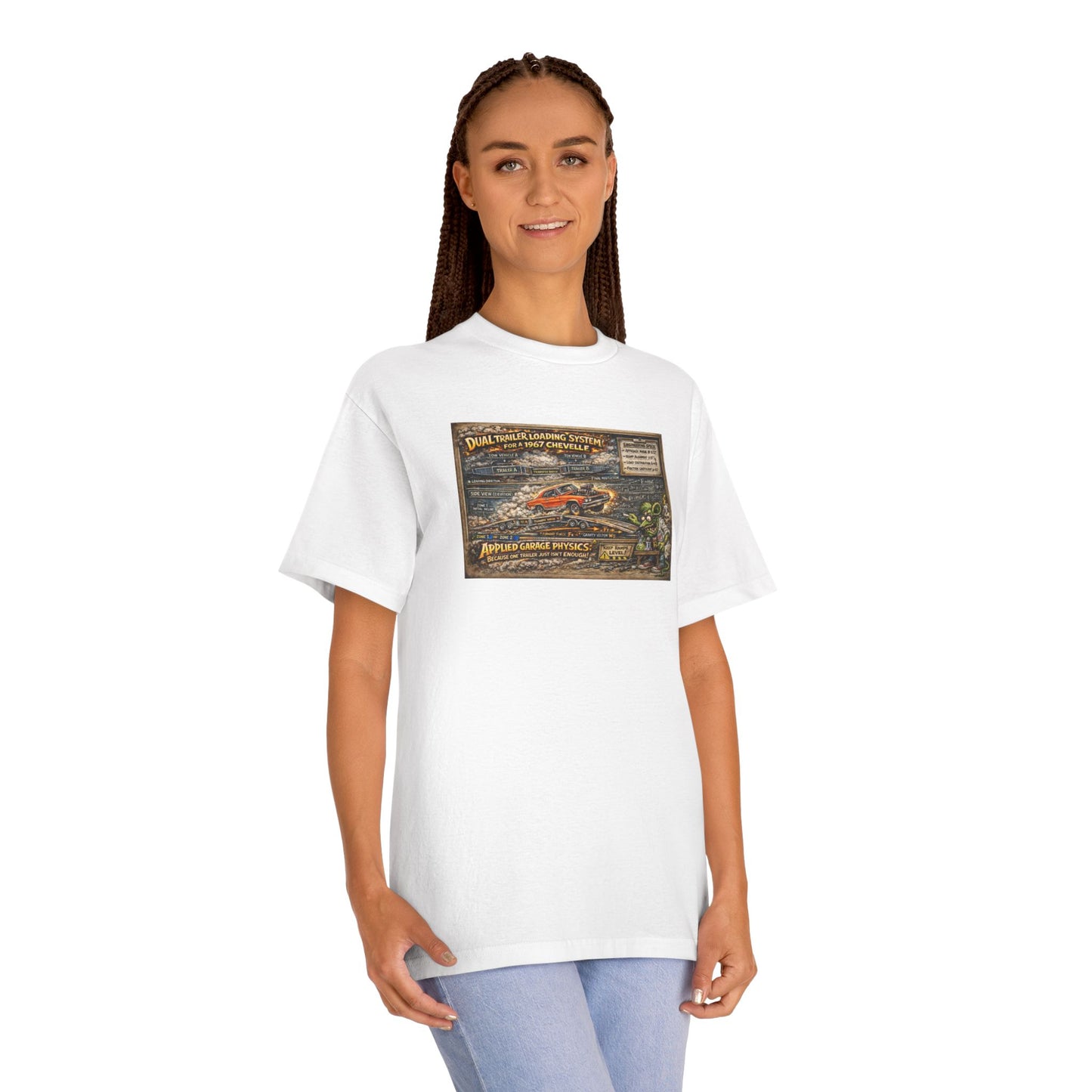 Dual Car Trailer Loading Method T-Shirt, Funny Rat Fink Style 67 Chevelle Shirt