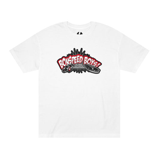 bonspeed Boys Graphic Tee – Retro Racing Car Logo T‑Shirt