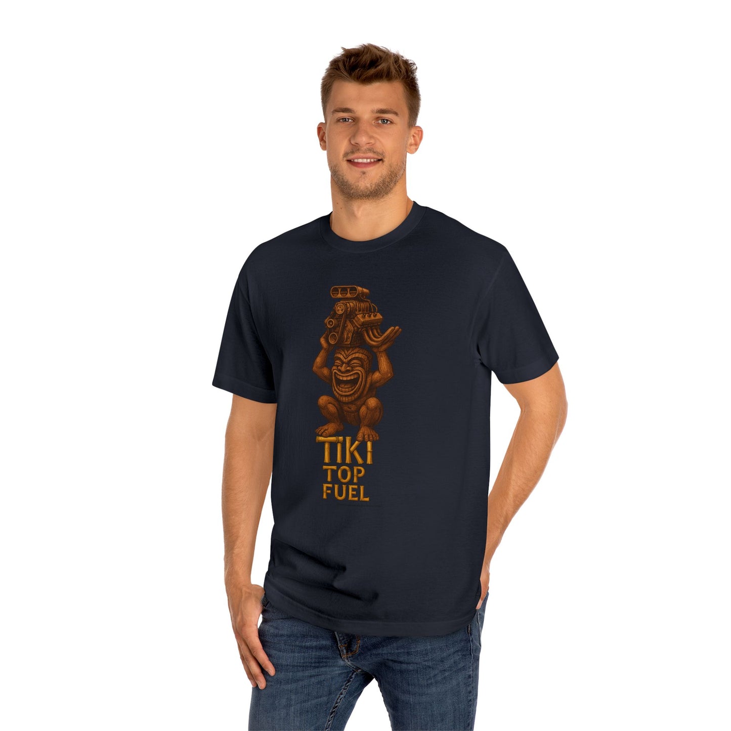 Tiki Top Fueler T-Shirt, Tiki Totem, Motor, Drag Race bonspeed Style