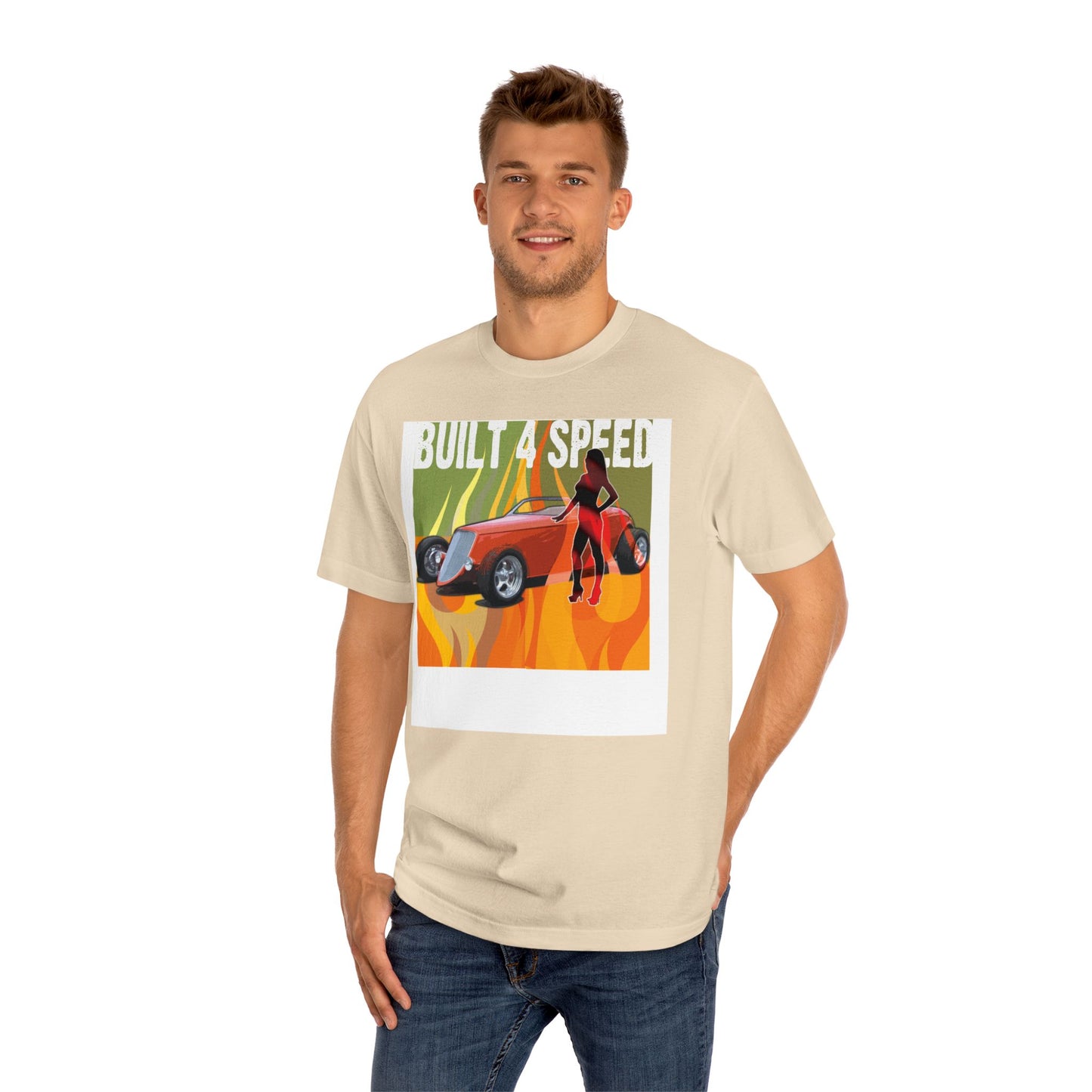 Hot Rod Built 4 Speed Tee, Car Lover Shirt, Roadster, Flames, bonspeed Original