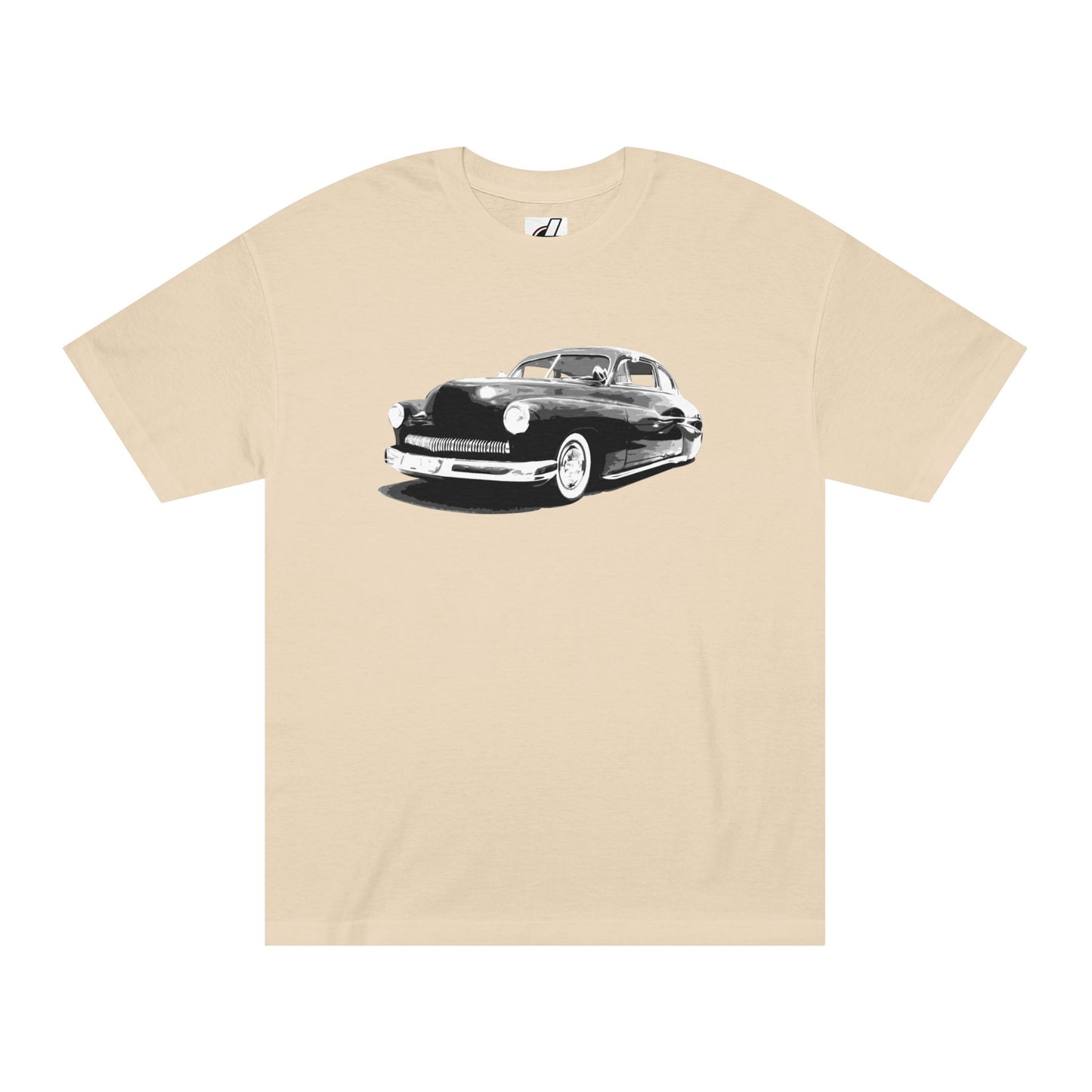Chopped Merc T, Vintage Kustom Car Shirt, bonspeed Original, Black, Sand & White