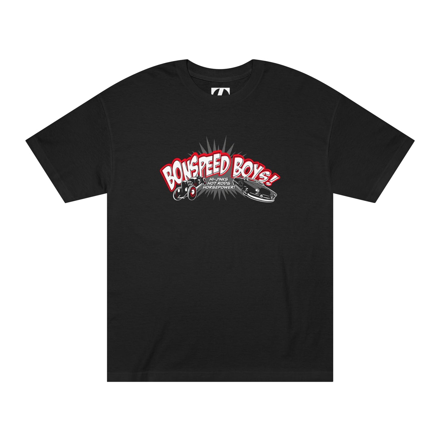 bonspeed Boys Graphic Tee – Retro Racing Car Logo T‑Shirt