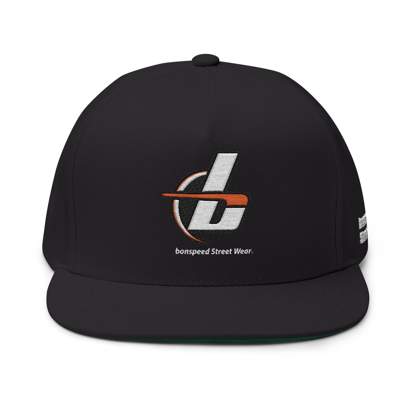 bonspeed Street Wear Flat Bill Cap with Embroidery - Your Perfect Hat, Car Shows, and Gifts, Adjustable Hat