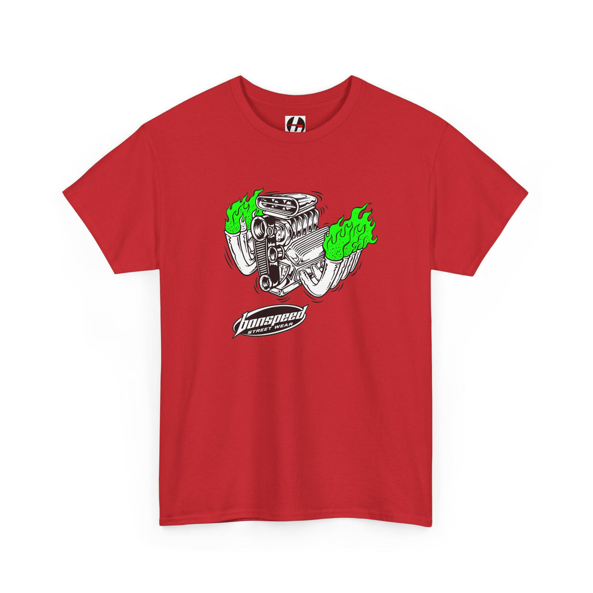 Fink Flame Logo Tee — Green Flame Hotrod Graphic T-Shirt