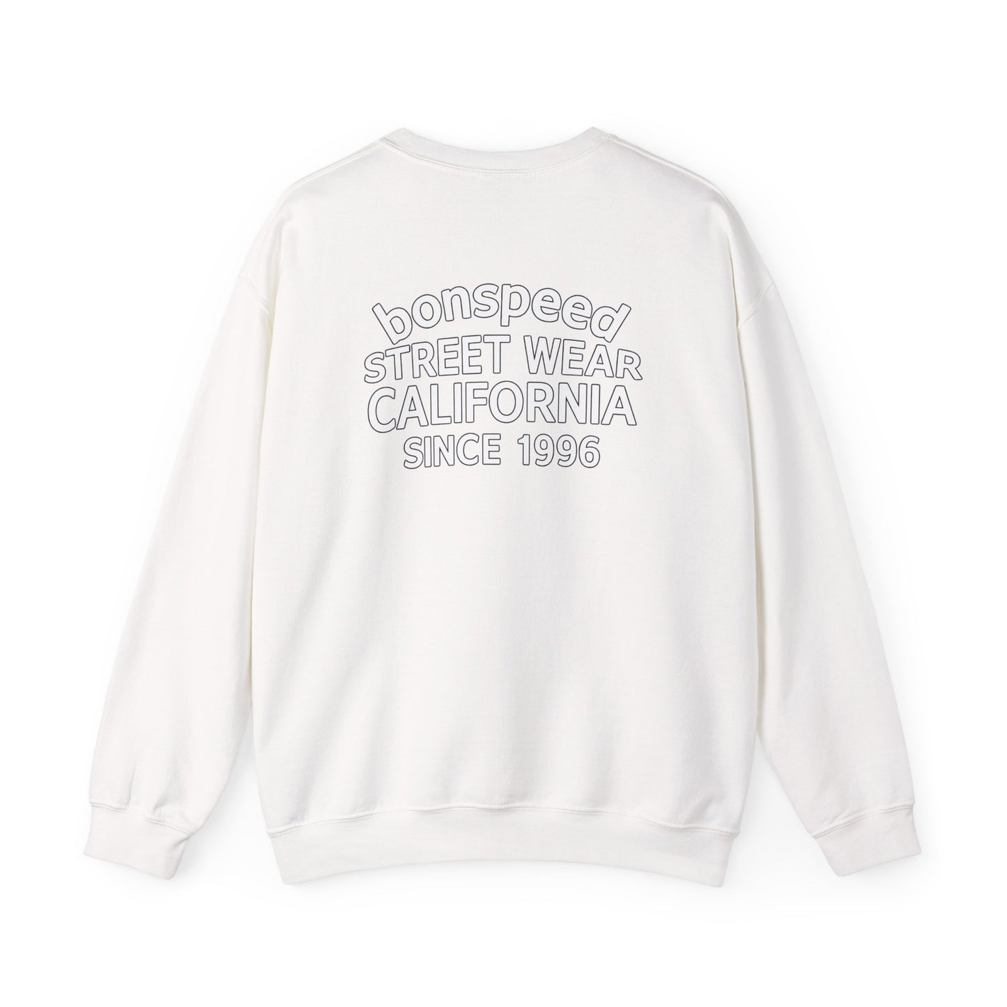 bonspeed Street Wear California Logo Crewneck Sweatshirt, The classic Old School Logo Design and Flying Spark Plug