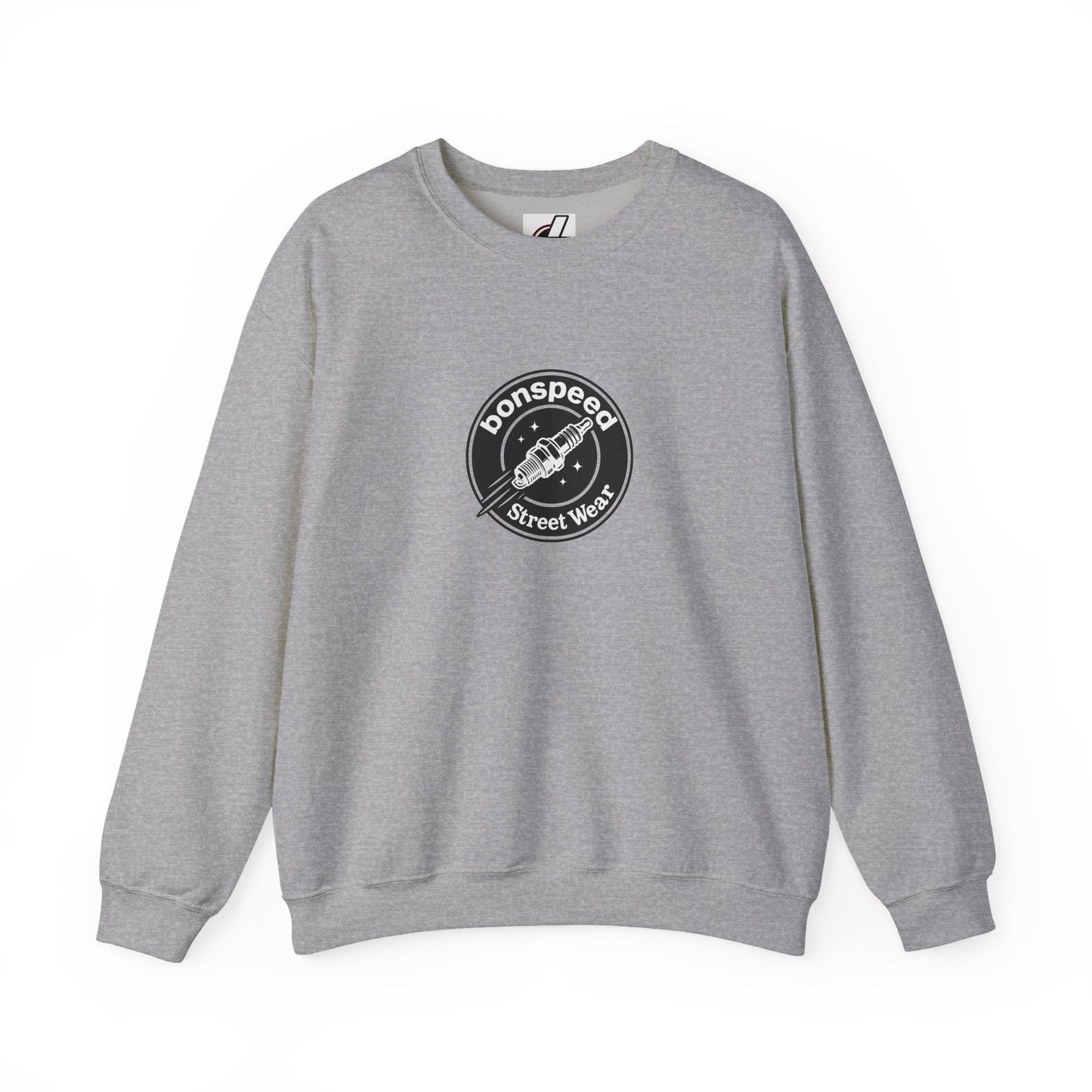 bonspeed Street Wear California Logo Crewneck Sweatshirt, The classic Old School Logo Design and Flying Spark Plug