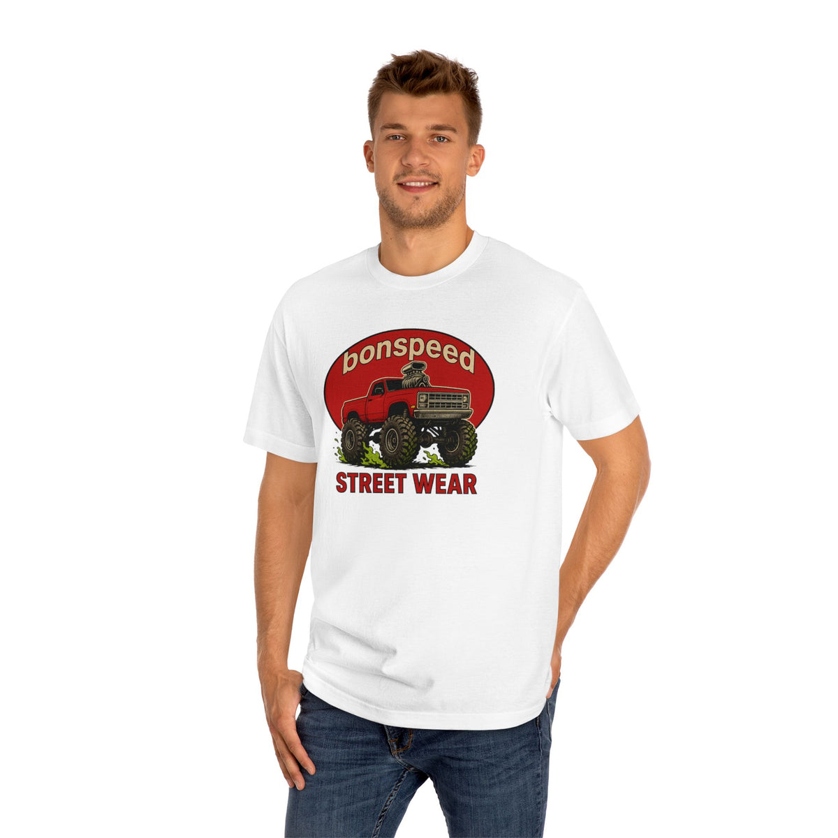 4X4 Square Body Pick Up bonspeed Street Wear Tee — Truck Graphic T-Shirt, Monster Truck