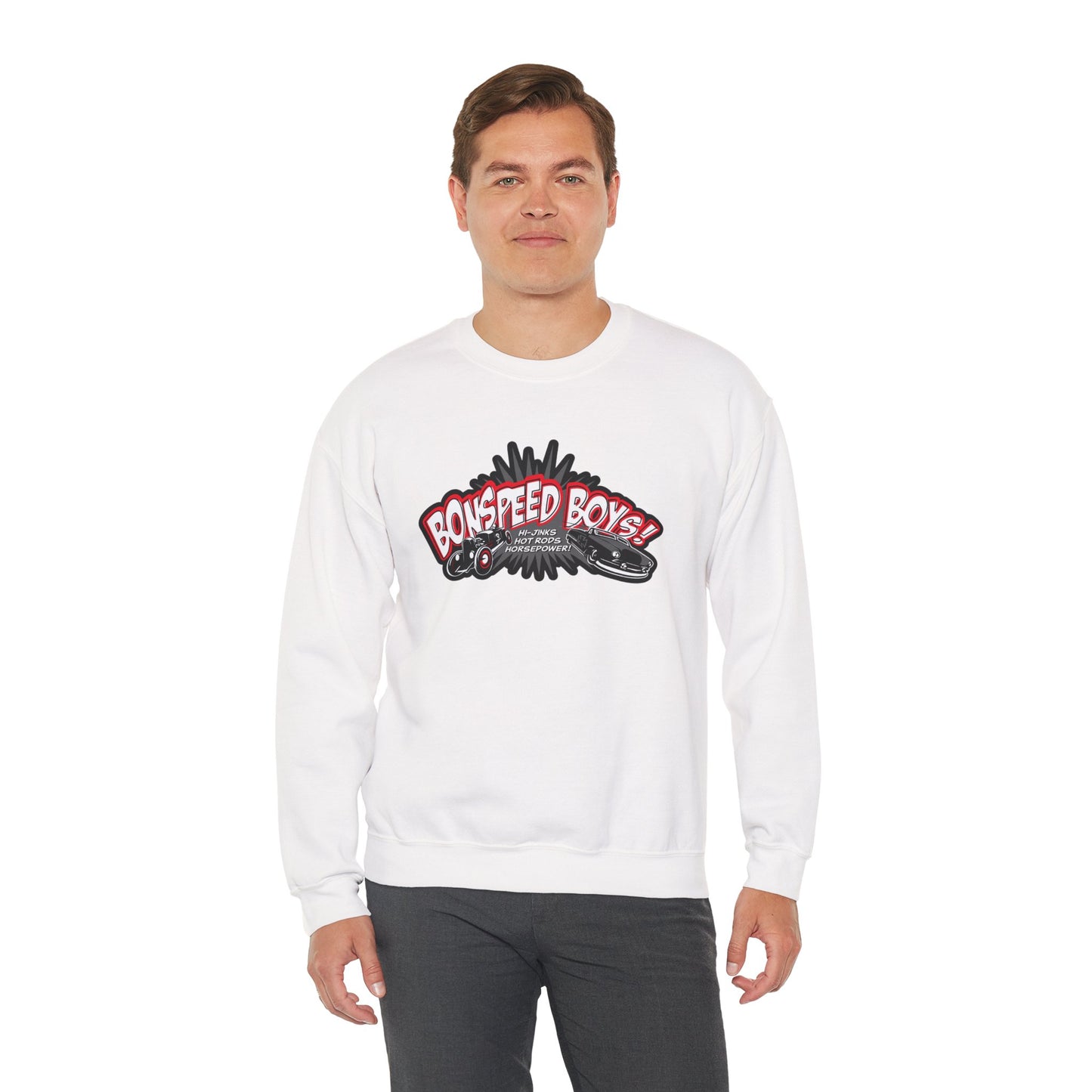 bonspeed Boys Crewneck Sweatshirt, Life The Lifestyle of Hot Rods and Hi Jinx
