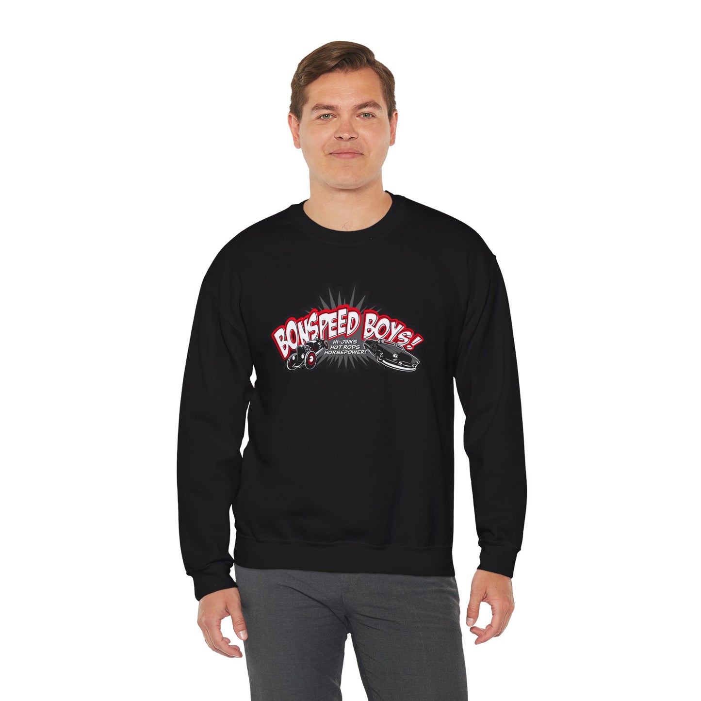 bonspeed Boys Crewneck Sweatshirt, Life The Lifestyle of Hot Rods and Hi Jinx
