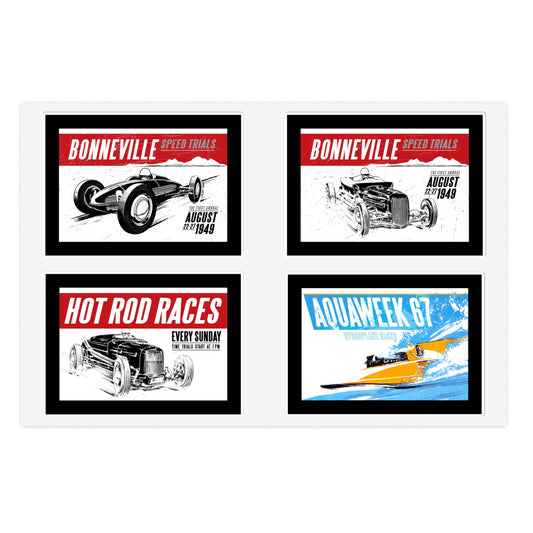 Sticker stickers sticker pack Hot Rod, boat , Bonneville racers