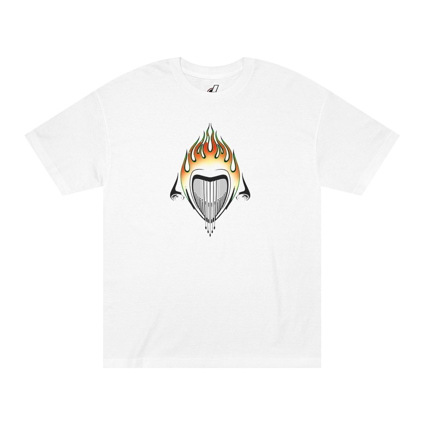 bonspeed Grill on Fire Graphic Tee, Hot Rod Front Flamed T-Shirt, Fire Roadster