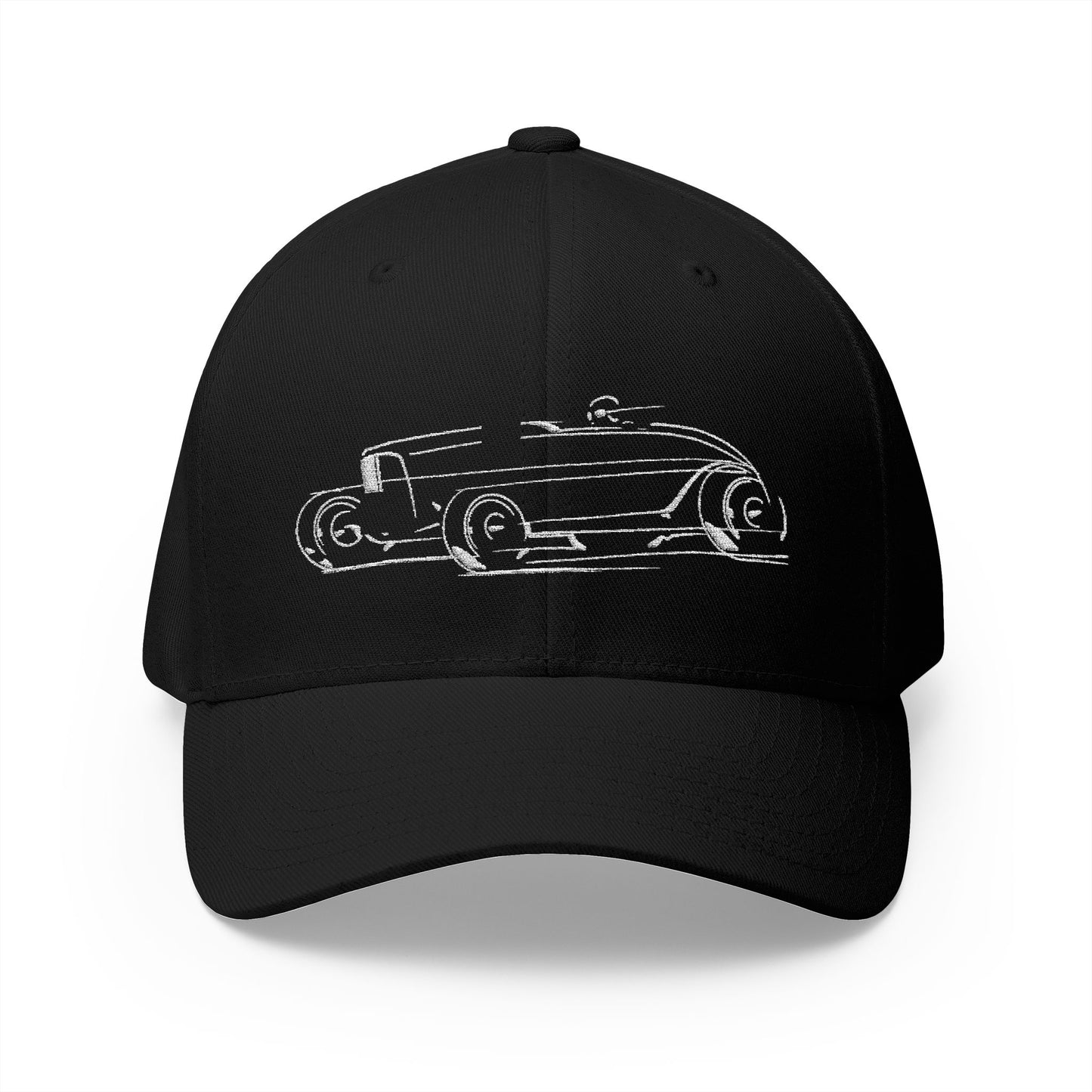 LAND Icon FlexFit Embroidered Cap, 1932 Ford Hot Rod Dry Lakes Racer Hat, bonspeed Street Wear