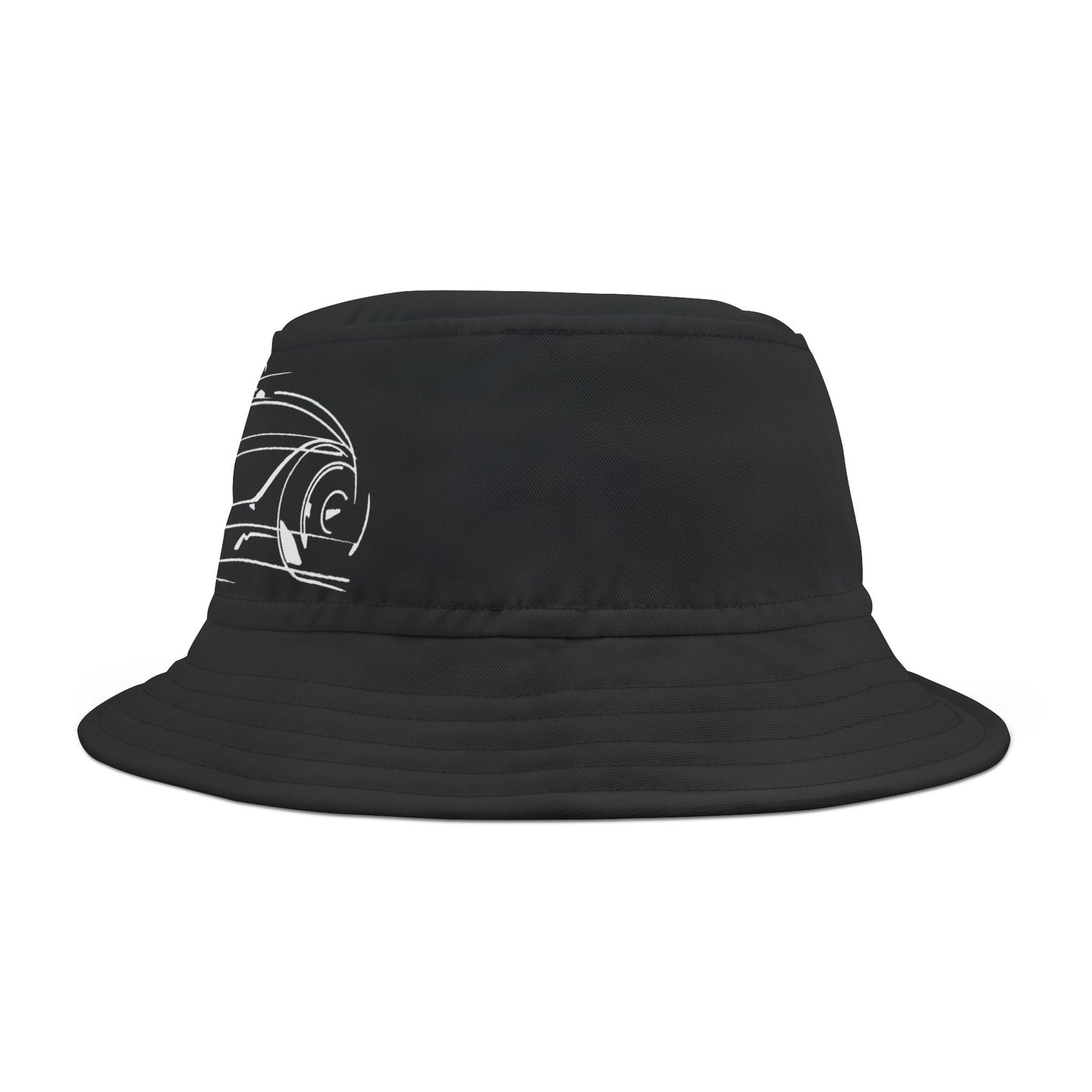 bonspeed Land Icon Bucket Hat, Vintage style Bonneville Roadster, brim print