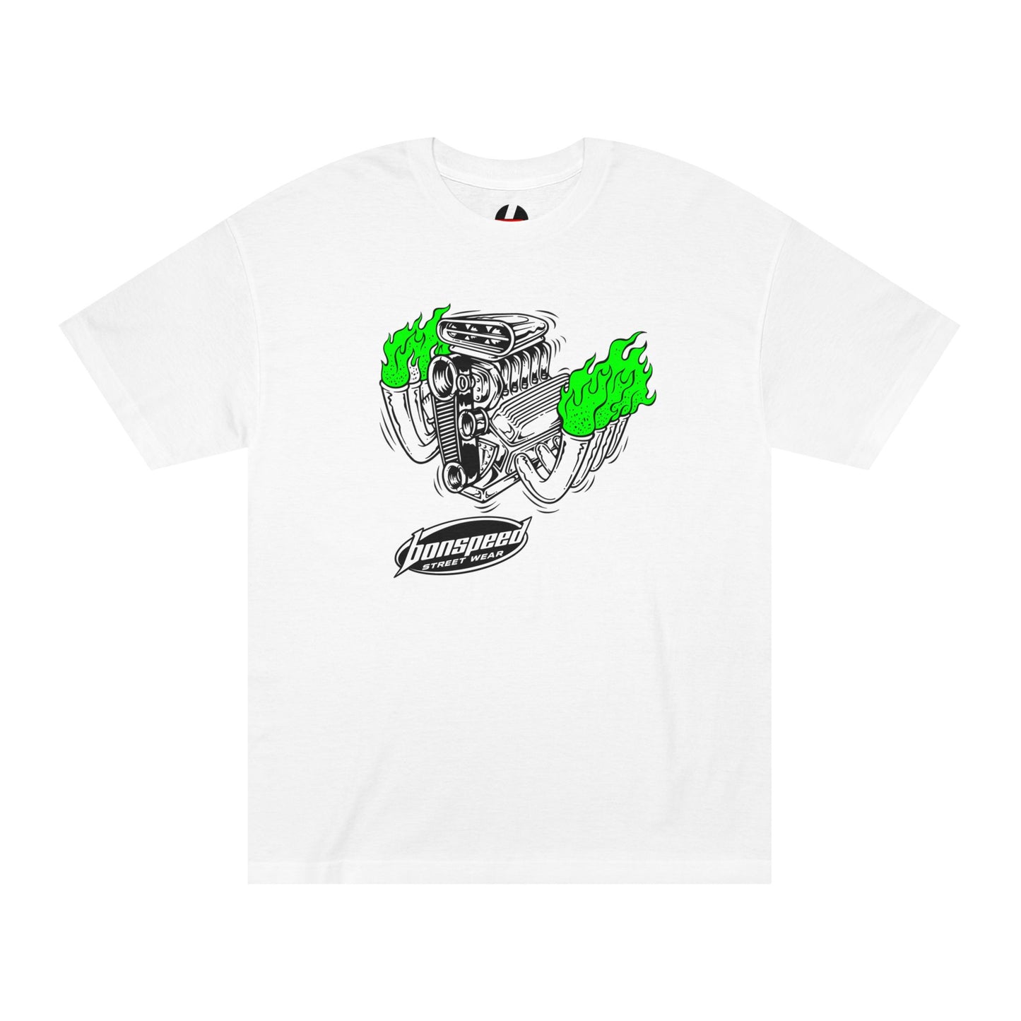 Fink Flame Logo Tee — Green Flame Hotrod Graphic T-Shirt