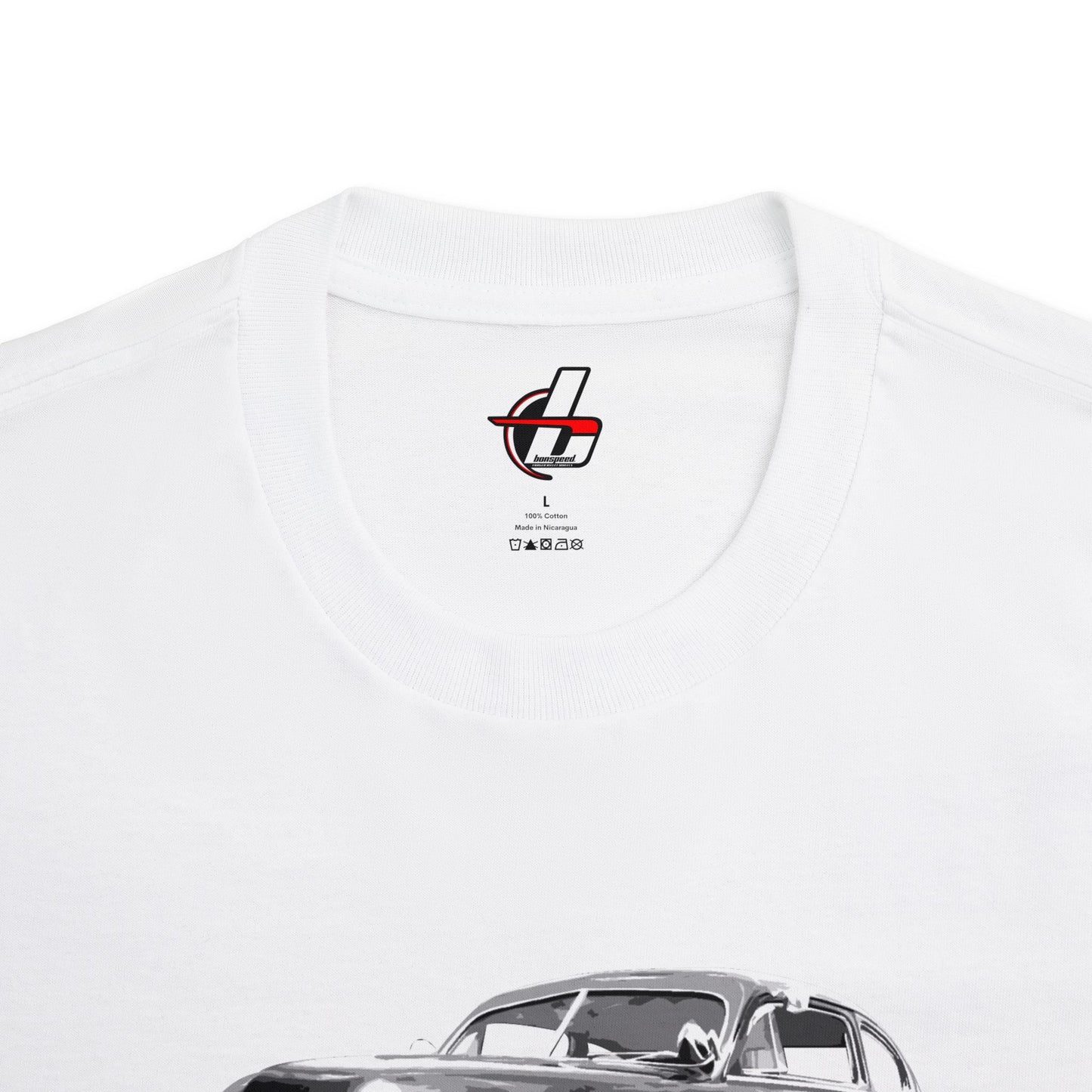 Chopped Merc T, Vintage Kustom Car Shirt, bonspeed Original, Black, Sand & White