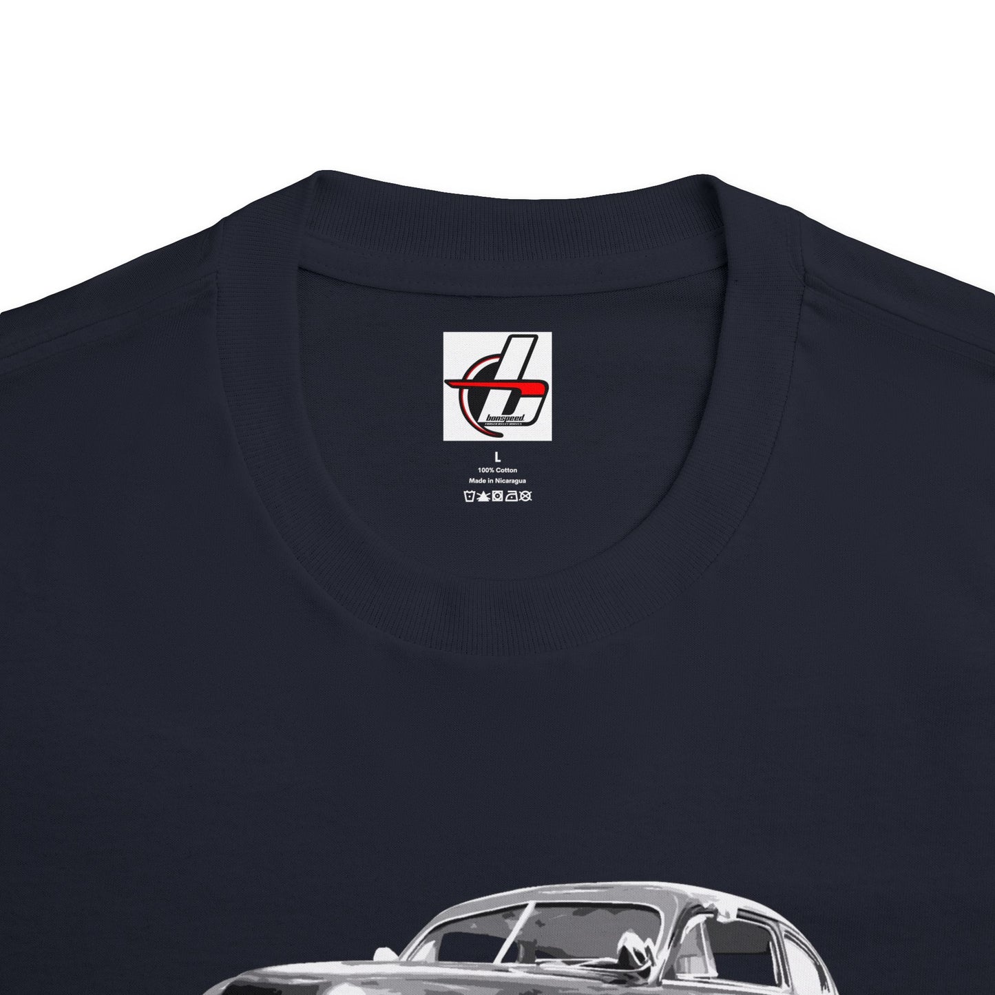 Chopped Merc T, Vintage Kustom Car Shirt, bonspeed Original, Black, Sand & White