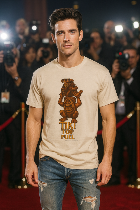 Tiki Top Fueler T-Shirt, Tiki Totem, Motor, Drag Race bonspeed Style