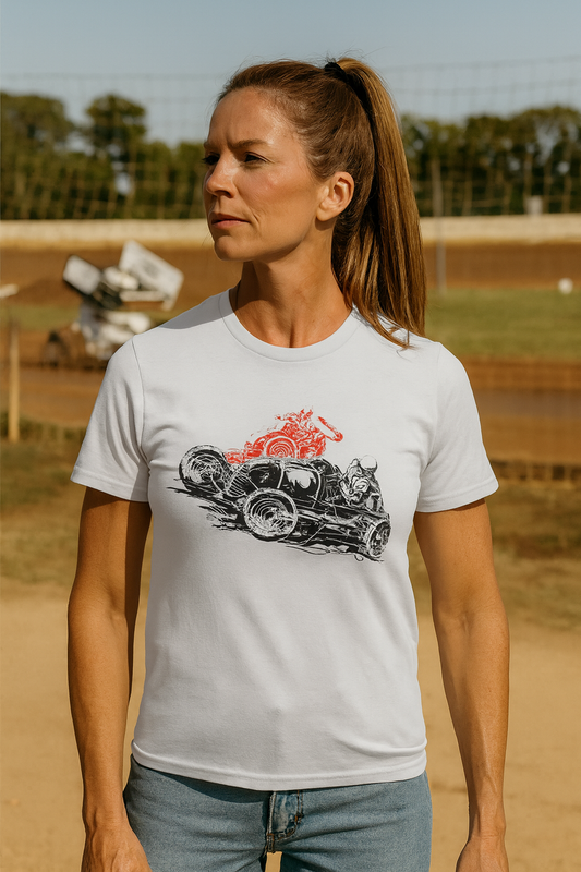 Vintage Midget Sprint Car Graphic Tee, Racing Car T-Shirt, Women's T-Shirt, Automotive Gift, Casual Wear for Car Enthusiasts