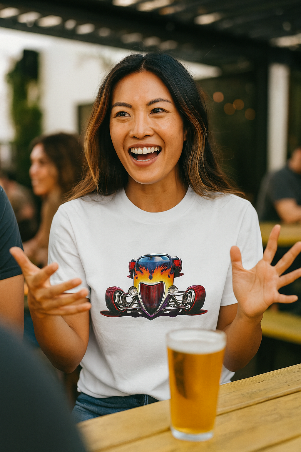 Fire Roadster Hot Rod Graphic Women's Classic Tee | Car Enthusiast Gift, Street Wear, Streetwear Style, bonspeed