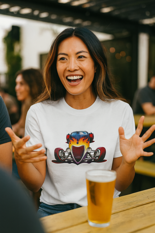 Fire Roadster Hot Rod Graphic Women's Classic Tee | Car Enthusiast Gift, Street Wear, Streetwear Style, bonspeed