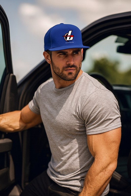 bonspeed Street Wear Flat Bill Cap with Embroidery - Your Perfect Hat, Car Shows, and Gifts, Adjustable Hat