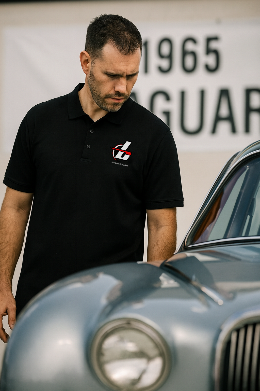 bonspeed Street Wear Pique Polo Shirt (Embroidered) - Casual Wear, 100% Cotton, Circle b Logo